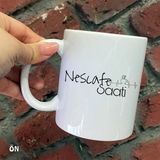 Hediyeci Abla Size Özel Nescafe Saati Seramik Baskılı Beyaz Kupa Bardak