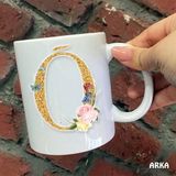 Hediyeci Abla Size Özel O Harfli Seramik Baskılı Beyaz Kupa Bardak