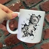 Hediyeci Abla Size Özel Pusula Seramik Baskılı Beyaz Kupa Bardak