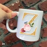 Hediyeci Abla Size Özel Z Harfli Seramik Baskılı Beyaz Kupa Bardak