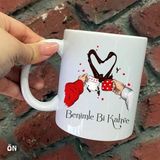 Hediyeci Abla Size Özel Zaman Seninle Güzel Seramik Baskılı Beyaz Kupa Bardak