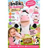 hediyecik İnek El Kuklası Ağzı Hareketli Peluş Kukla Hikaye Anlatma ve Öğretme Oyuncağı 25 Cm