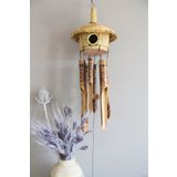 hediyeconcepti Bambu Ve Hasır Kuş Yuvalı Rüzgar Çanı