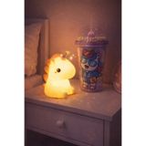 HediyeFilesi 2'li Set RGB Led Unicorn Gece Lambası Yumuşak Silikon – Mor Unicorn Tema 450 ml Çift Katman Suluk