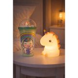 HediyeFilesi 2'li Set RGB Led Unicorn Gece Lambası Yumuşak Silikon – Yeşil Unicorn Tema 450 ml Çift Katman Suluk