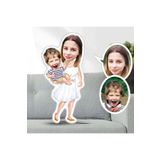 Hediyefoni Kişiye Özel Anne Bebek Şekilli Yastık