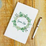 Hediyehanesi Kişiye Özel Isimli Ajanda Not Defteri ve Tükenmez Kalem Seti , Çiçek Desenli, Termo Deri Kapak, Beyaz Renk 2413W11 - 1 Adet