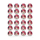 hediyehobihersey 24 Adet Mini Mouse Resimli Yenilebilir Pasta Ve Kurabiye Baskı Kağıdı