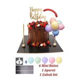 Hediyehobihersey 6Lı Mini Makaron Pasta Balonu, Aparatı Ve Çubuğu Set