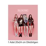 hediyehobihersey Black Pink Büyük Boy 20x24 cm A4 Yenilebilir Pasta Kurabiye Şeker Hamuru Kağıt Baskısı Dikdörtgen