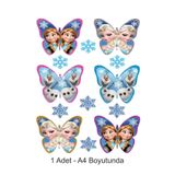 hediyehobihersey Elsa Frozen Kelebek A4 Boyutunda Yenilebilir Pasta Süsü Kurabiye Cupcake Şeker Hamuru Kağıt Baskı