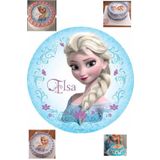 hediyehobihersey For Elsa Özel Yuvarlak Şekerli Kağıt Yenilebilir Resimli Pasta Baskısı