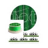 hediyehobihersey Futbol Sahası Ve Futbol Topu Yan Şerit Resimli Yenilebilir Pasta Ve Kurabiye Baskısı, Şekerli Kağıt