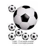 Hediyehobihersey Futbol Topu 7 Adet A4 Yenilebilir Süsü Pasta Kurabiye Şeker Hamuru Kağıt Baskısı