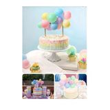 Hediyehobihersey Gökkuşağı Makaron Mini Balon Pasta Seti