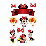 hediyehobihersey Mini Minnie Mouse Şekerli Kağıda Baskı Yenilebilir Kağıt Pasta Baskısı