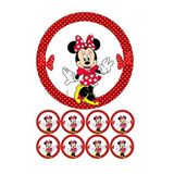 hediyehobihersey Minnie Mouse Resimli Yenilebilir Şeker Kağıt Pasta Ve 8 Adet Kurabiye Baskısı