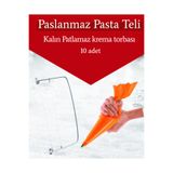 hediyehobihersey Paslanmaz Pasta Kesme Teli Kalın Krema Torbası 10 adet