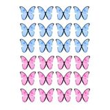 hediyehobihersey Pembe Mavi Kelebekler Şekerli Kağıda Baskı Yenilebilir Kağıt Pasta Baskısı