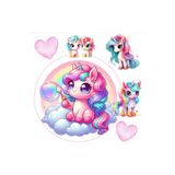 hediyehobihersey Yeni Unicorn Şekerli Kağıda Baskı Yenilebilir Kağıt Pasta Baskısı