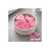 hediyehobihersey Yenilebilir Gofret Kağıdı Pembe Kalp 2.1 cm 60 Adet