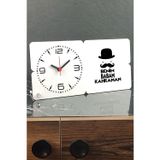 Hediyelen Benim Babam Kahraman Ahşap Masa Saati
