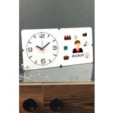 Hediyelen Beyaz Avukat Ahşap Masa Saati 004