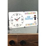 Hediyelen Beyaz Sınıf Öğretmeni Ahşap Masa Saati 003