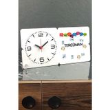 Hediyelen Beyaz Tercüman Ahşap Masa Saati 002