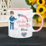 Hediyelen Cerrahi Hemşire Pembe Kupa Bardak