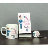 Hediyelen Cerrahi Hemşireye Hediye Üçlü Set (Kupa + Telefon Standı + Anahtarlık)
