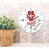 Hediyelen Diyaliz Teknikeri Kırmızı Tasarım Duvar Saati