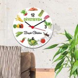 Hediyelen Diyetisyen Bitki Tasarım Duvar Saati