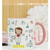 Hediyelen Doktor Pembe Kupa Bardak