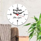 Hediyelen English Teacher Siyah Tasarım Duvar Saati