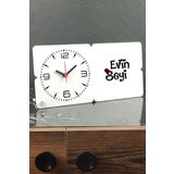 Hediyelen Evin Hanımı Ahşap Masa Saati