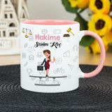 Hediyelen Hakime Pembe Kupa Bardak