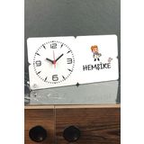 Hediyelen Hemşire Ahşap Masa Saati 006