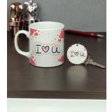 Hediyelen I Love You Kupa Bardak ve Anahtarlık Set