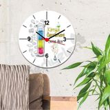 Hediyelen Kimya Öğretmeni Sarı Tasarım Duvar Saati