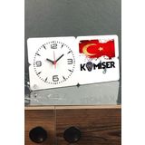 Hediyelen Komiser Ahşap Masa Saati