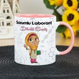 Hediyelen Laborant Pembe Kupa Bardak