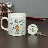 Hediyelen Öğretmen Kupa Bardak ve Anahtarlık Set