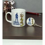 Hediyelen Özel Güvenlik Kupa Bardak ve Anahtarlık Set