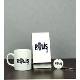 Hediyelen Polis Üçlü Set (Kupa + Telefon Standı + Anahtarlık)