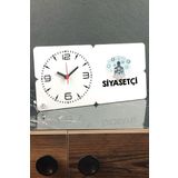 Hediyelen Siyasetçi Ahşap Masa Saati