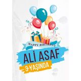 Hediyeler ve Balonlar Temalı Doğum Günü Afişi 70X100 cm