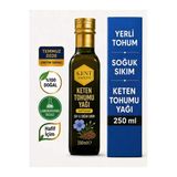 (Hediyeli) Keten Tohumu Yağı 250 Ml Soğuk Sıkım %100 Saf Doğal Yerli Tohum Cam Şişe