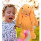 HEDİYELİ- Uyku Arkadaşım Uzun Kulak Bunny Peluş Tavşan 65 cm Turuncu