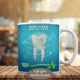 HEDIYELIK-15062 Dental Sağlıklı Temiz Diş Baskılı Kupa Bardak